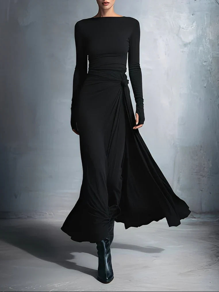 Women's Formal Dress | Maxi Wrap Long Sleeve
