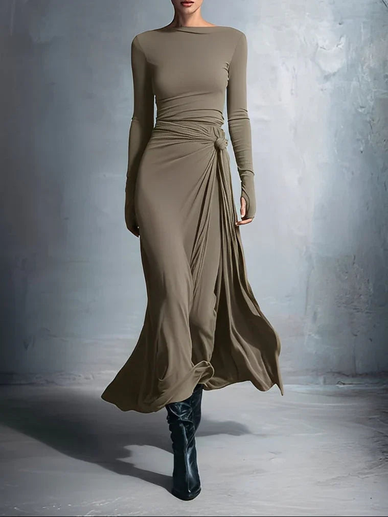 Women's Formal Dress | Maxi Wrap Long Sleeve