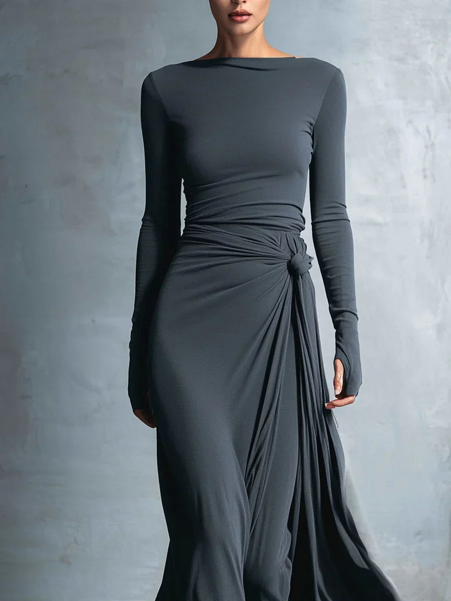 Women's Formal Dress | Maxi Wrap Long Sleeve