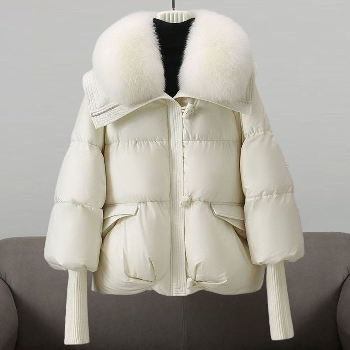 Women's Padded Fur-Collar Puffer Winter Jacket