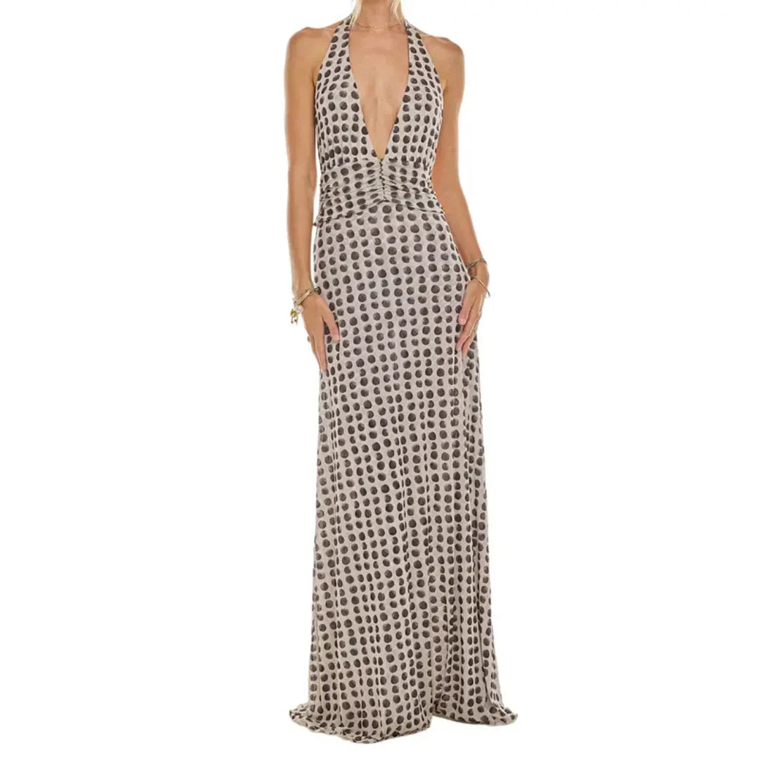 Women's Prom Dress | Maxi Floral Halter Backless