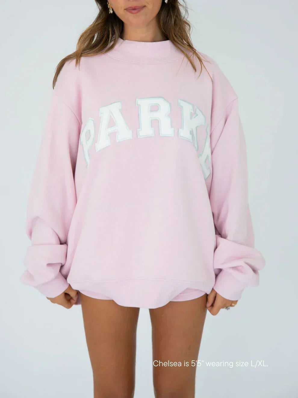 Women's Sweatshirt | Oversized Collegiate Chenille Letter Long Sleeve