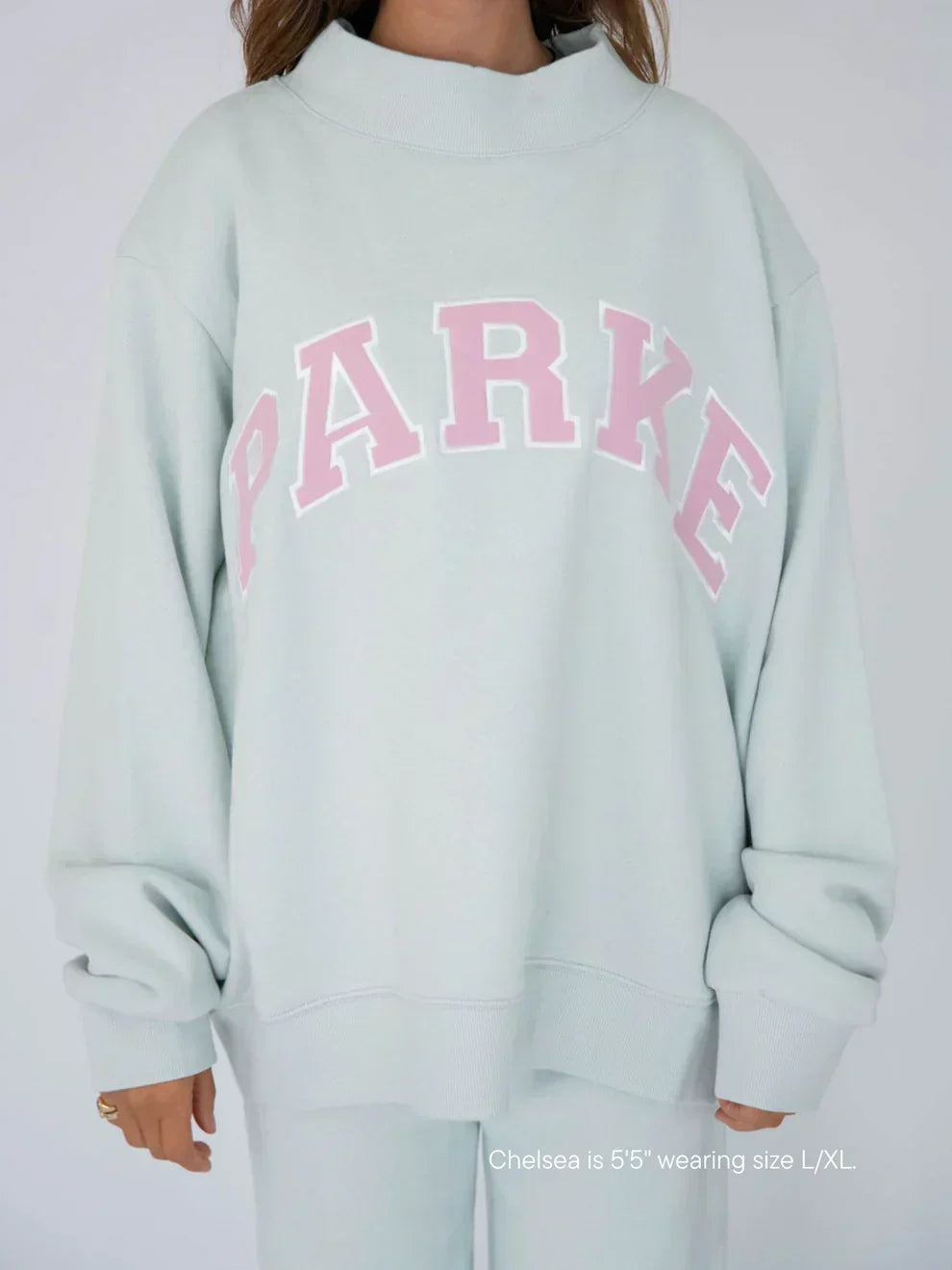 Women's Sweatshirt | Oversized Collegiate Chenille Letter Long Sleeve