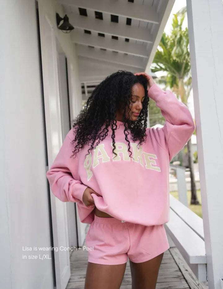 Women's Sweatshirt | Oversized Collegiate Chenille Letter Long Sleeve