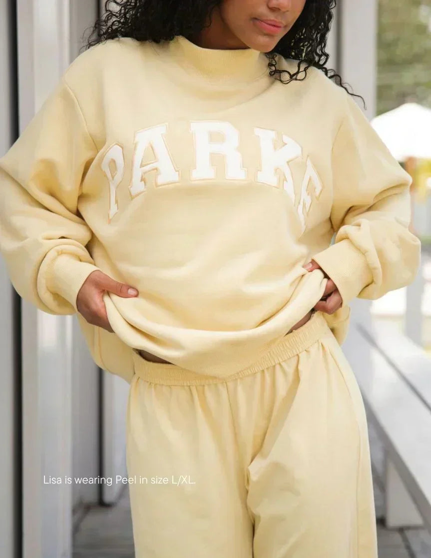 Women's Sweatshirt | Oversized Collegiate Chenille Letter Long Sleeve