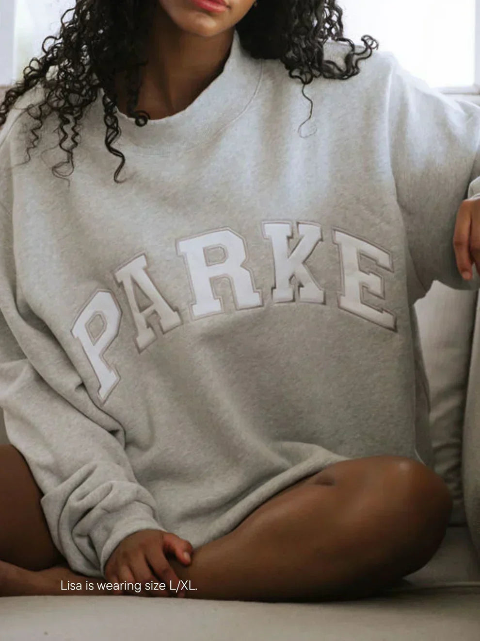 Women's Sweatshirt | Oversized Collegiate Chenille Letter Long Sleeve