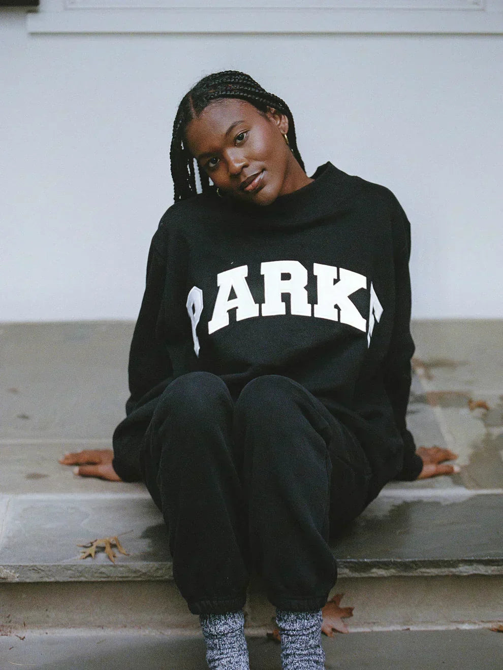 Women's Sweatshirt | Oversized Collegiate Chenille Letter Long Sleeve