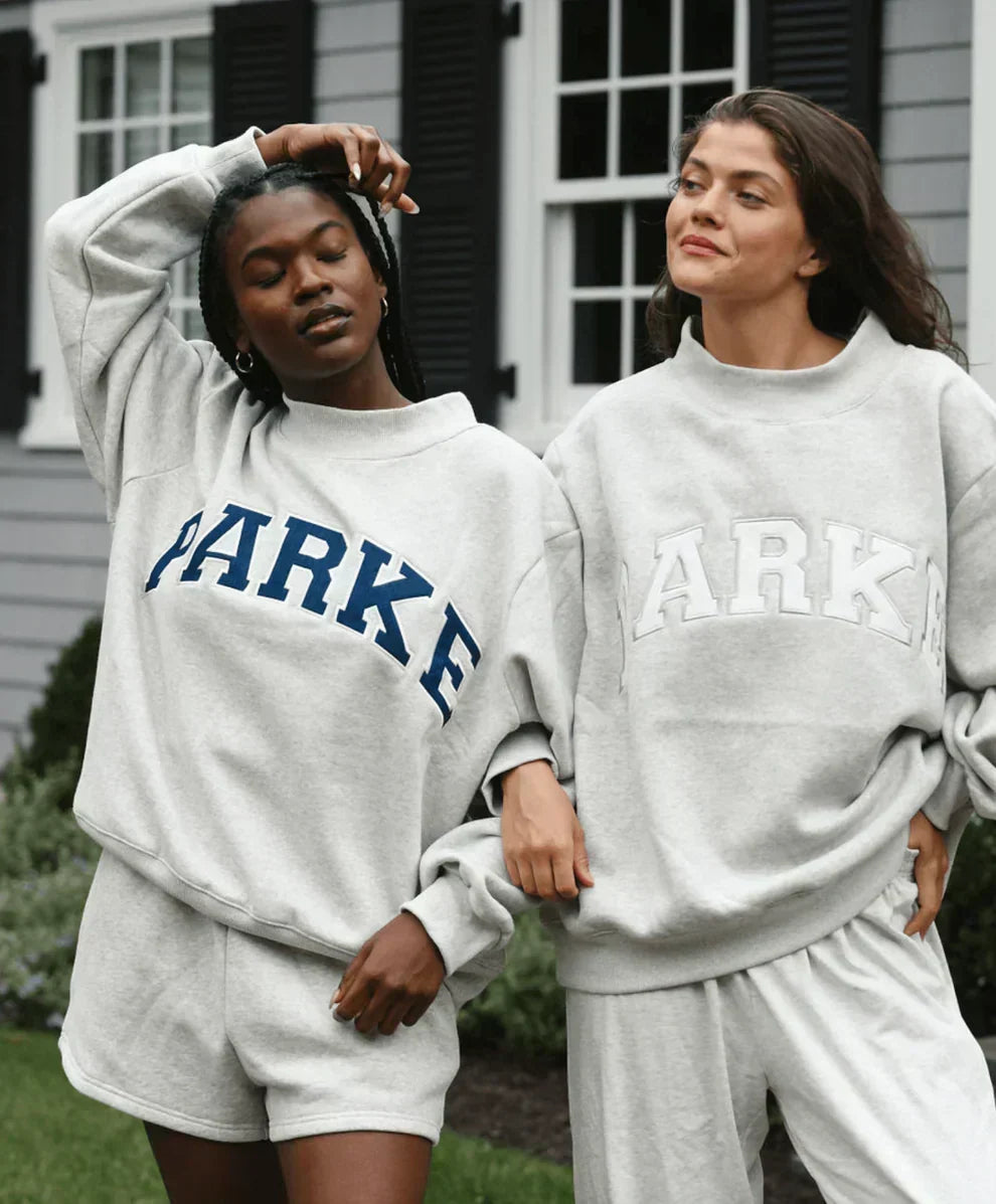 Women's Sweatshirt | Oversized Collegiate Chenille Letter Long Sleeve