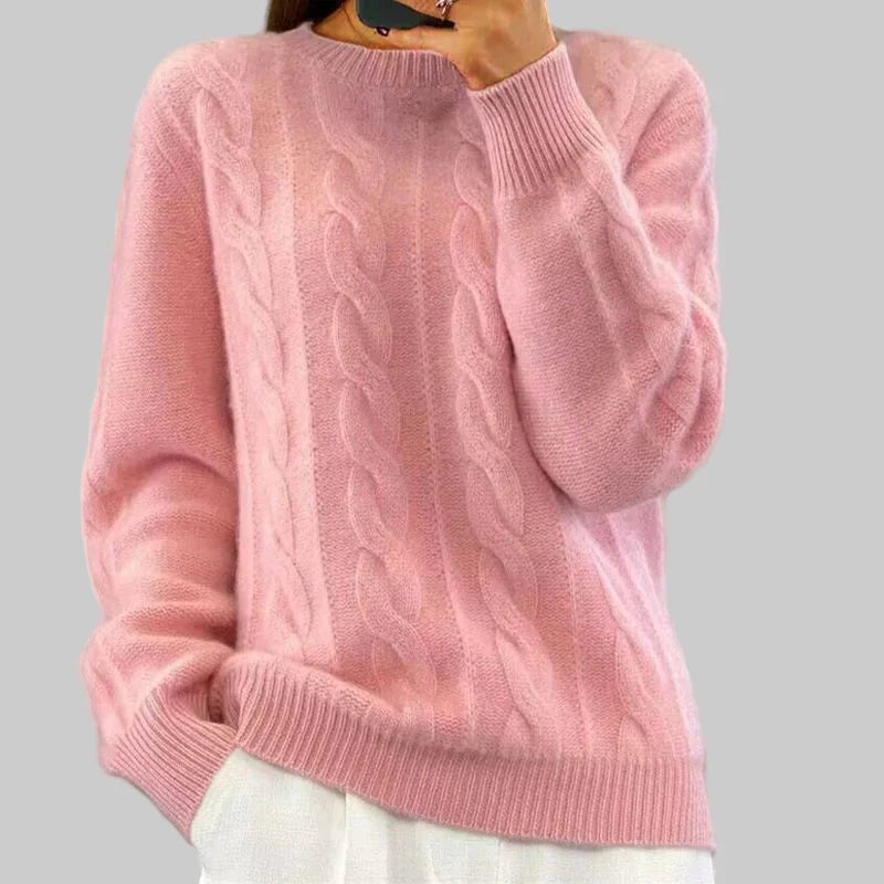 Women's Warm Knitted Sweater – Cosy Layering Piece