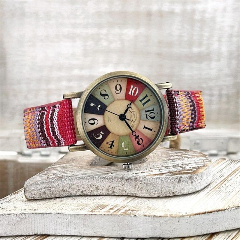Women's Watch | Woven PU Strap & Adjustable Fit