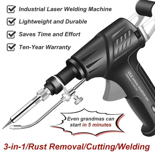 Automatic Soldering Gun with Wire Feed and Temperature Control for Electronics