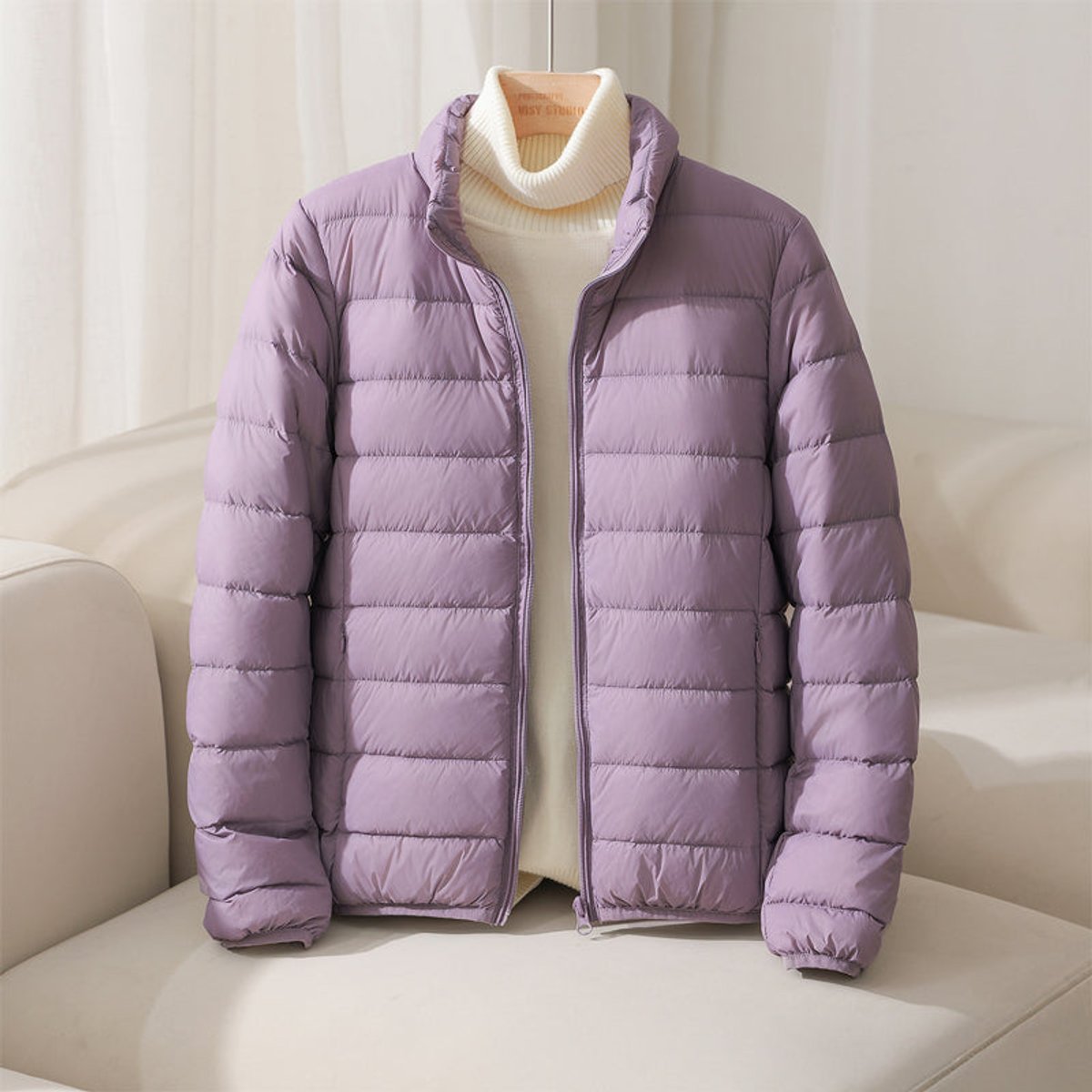 Naomi | Lightweight Quilted Stand Collar Puffer Jacket