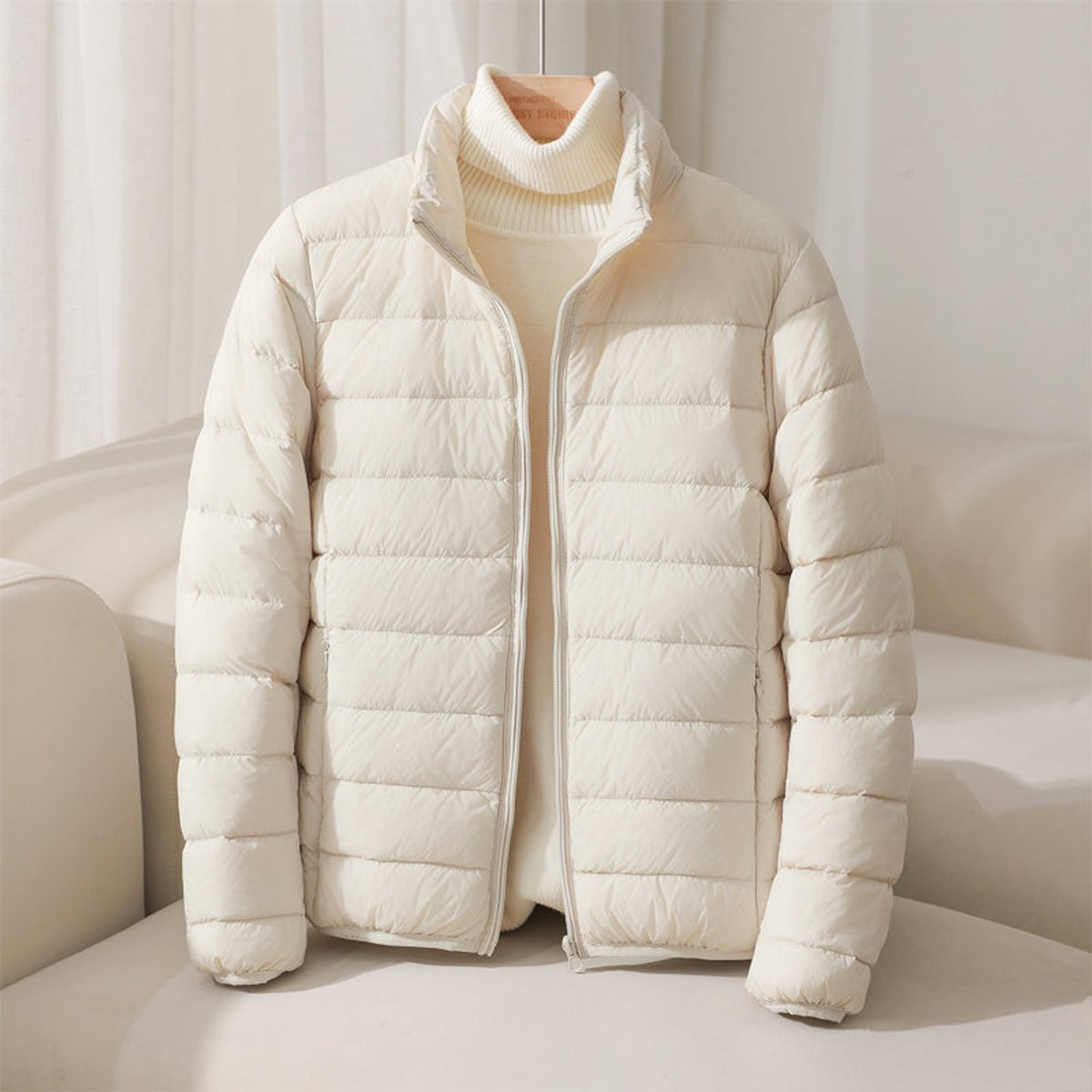 Naomi | Lightweight Quilted Stand Collar Puffer Jacket