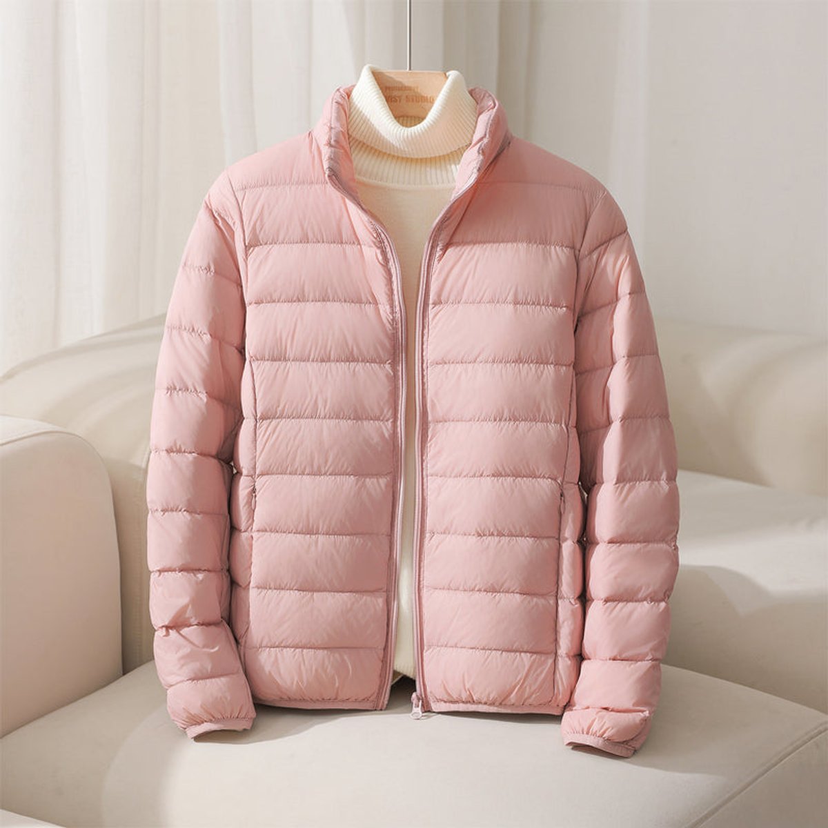 Naomi | Lightweight Quilted Stand Collar Puffer Jacket