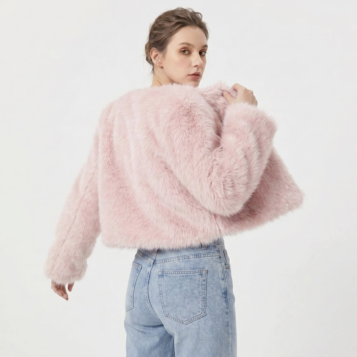 Lorna | Cropped Short Faux Fur Coat