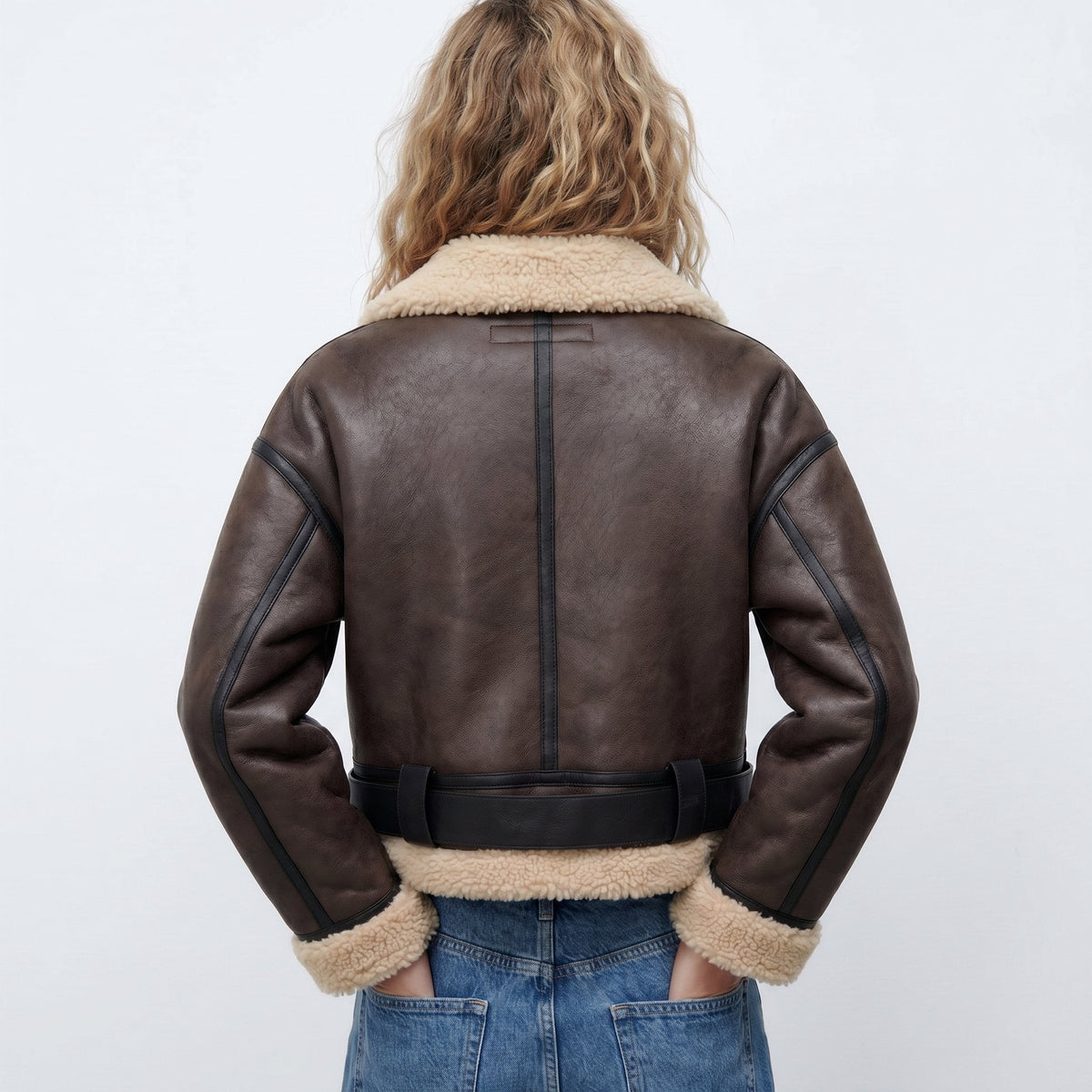 Thea | Double-Sided Bomber Shearling Jacket