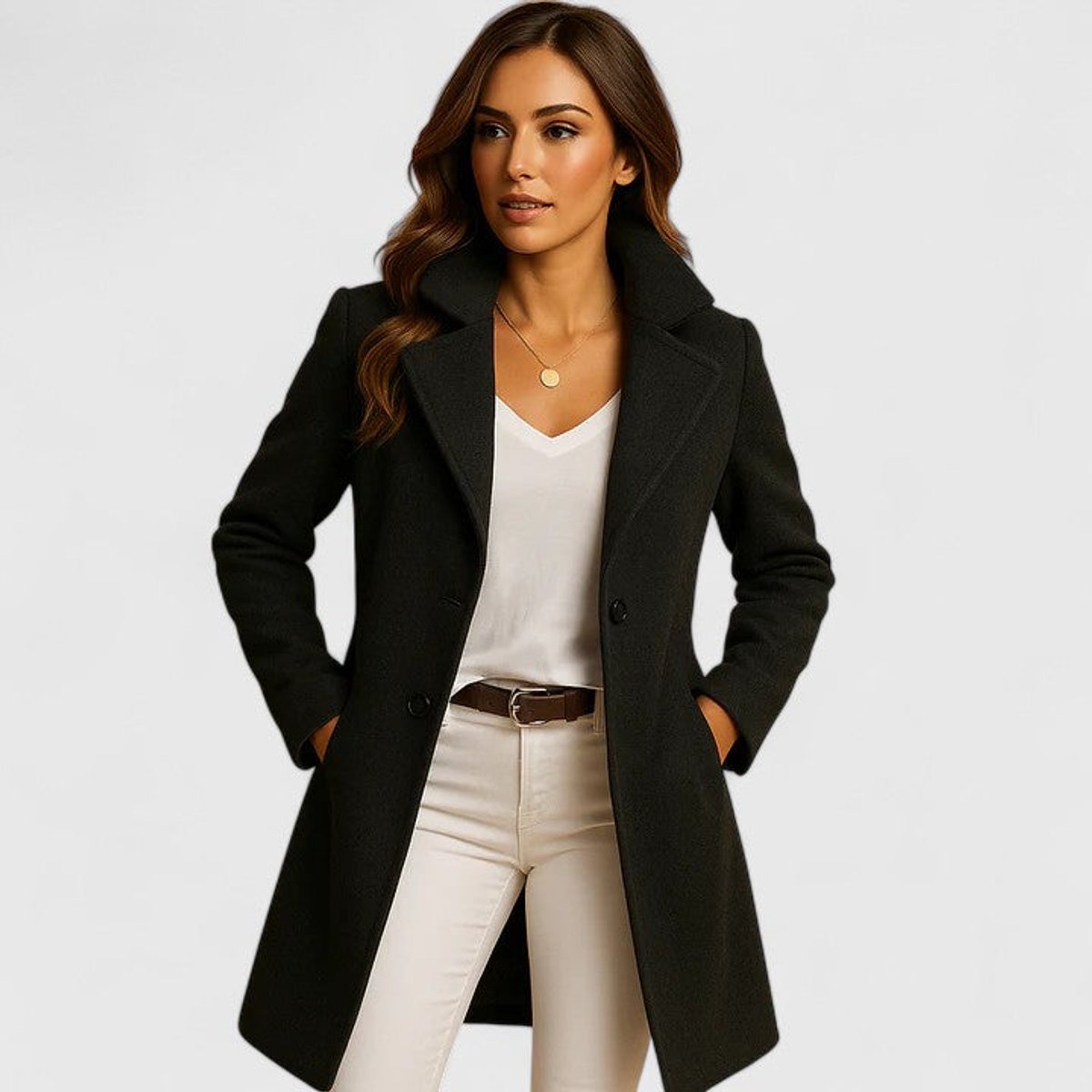 Juliet | Long Button-Up Notch Lapel Winter Coat