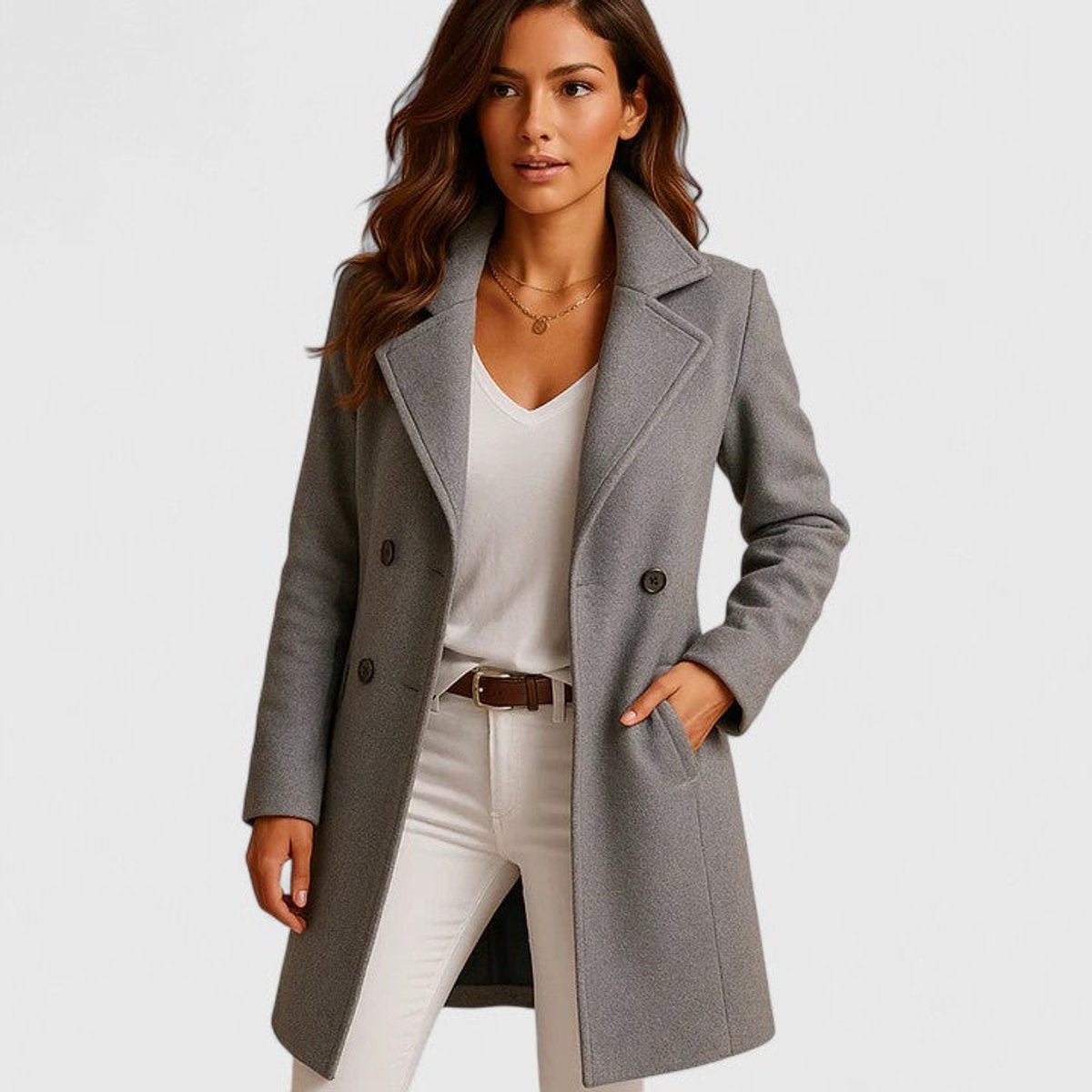 Juliet | Long Button-Up Notch Lapel Winter Coat