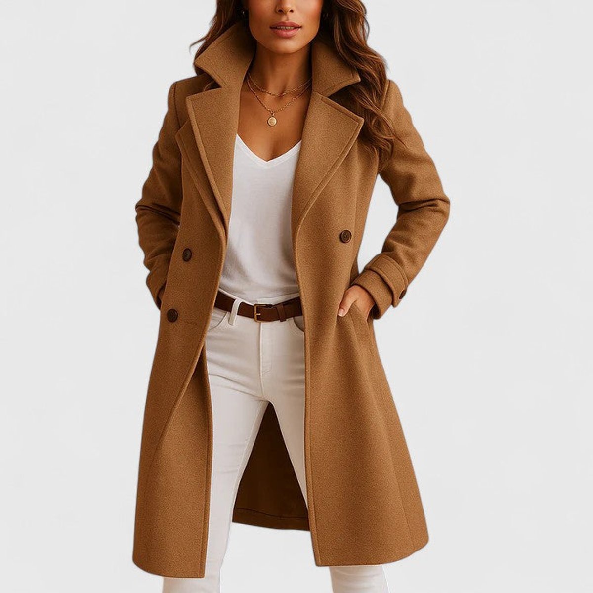 Juliet | Long Button-Up Notch Lapel Winter Coat