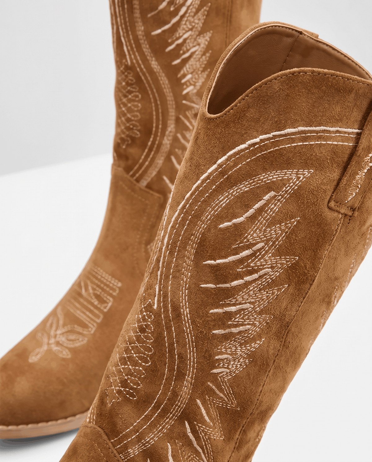 Embroidered Western Boots – Mid-Calf, Pointed-Toe, Inside Zip & Stacked Heel | Juniper
