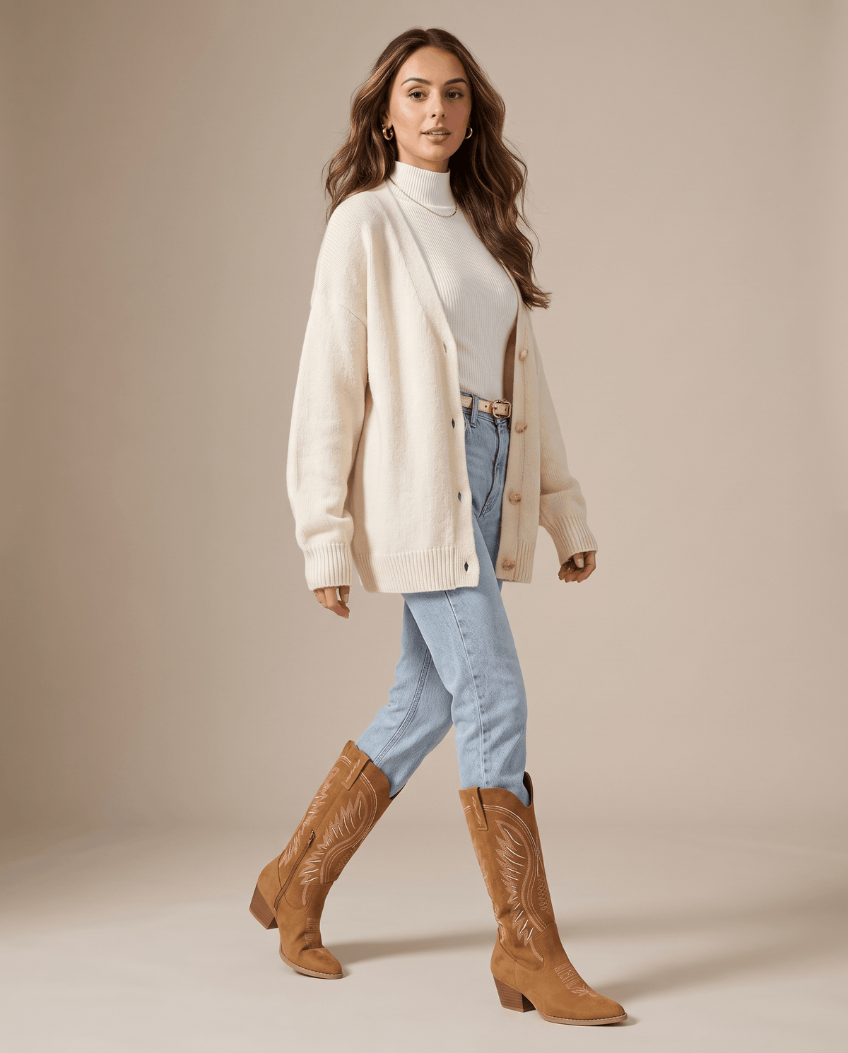 Embroidered Western Boots – Mid-Calf, Pointed-Toe, Inside Zip & Stacked Heel | Juniper