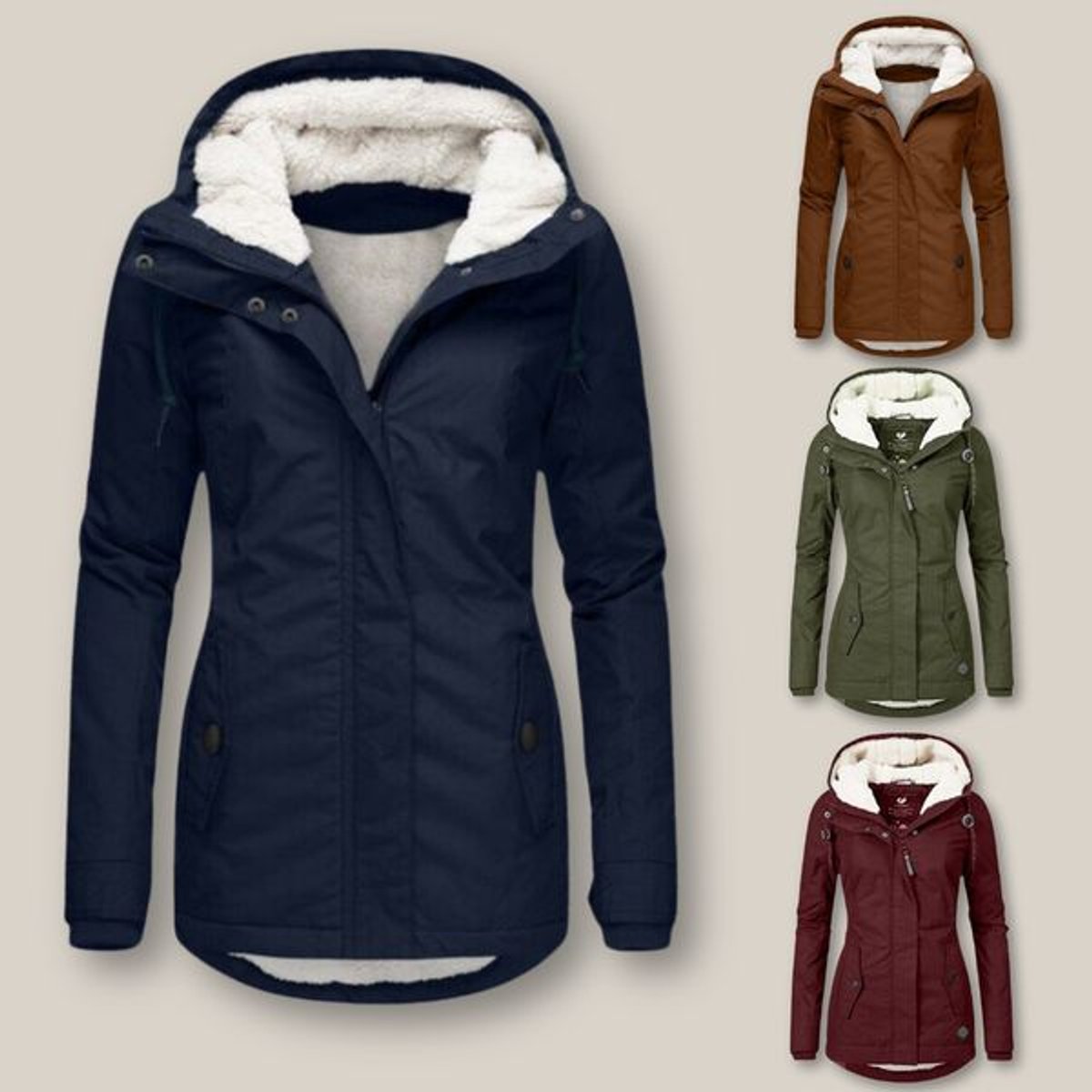 Susannah | Fleece-Lined Hooded Windproof Puffer Jacket