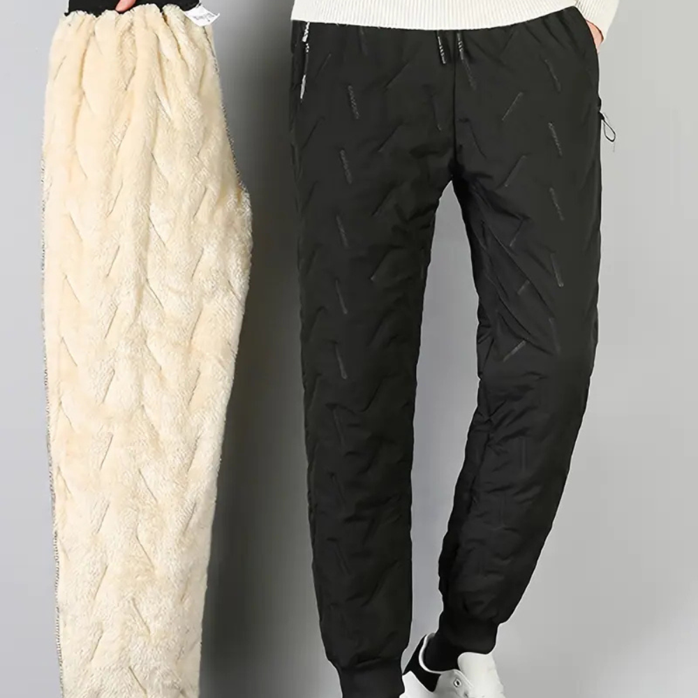 Women's Fleece Lined Joggers Sweatpants with Waterproof Quilted Shell
