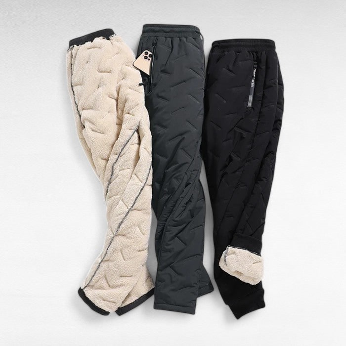 Women's Fleece Lined Joggers Sweatpants with Waterproof Quilted Shell