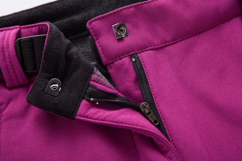 Women's Fleece Lined Softshell Hiking Pants with Water Resistant Straight Leg