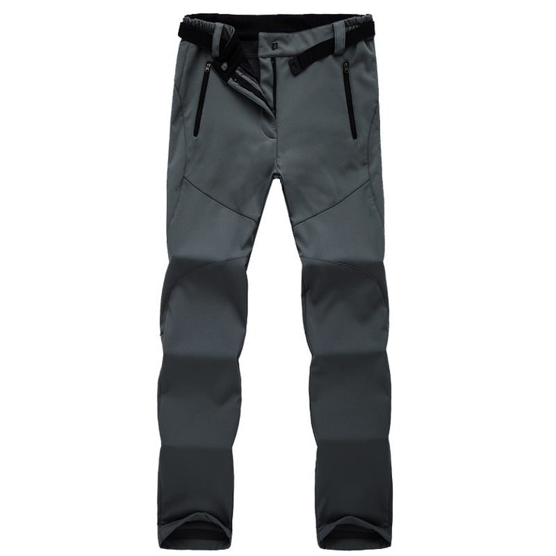 Women's Fleece Lined Softshell Hiking Pants with Water Resistant Straight Leg