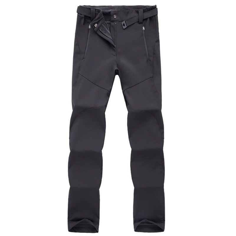 Women's Fleece Lined Softshell Hiking Pants with Water Resistant Straight Leg