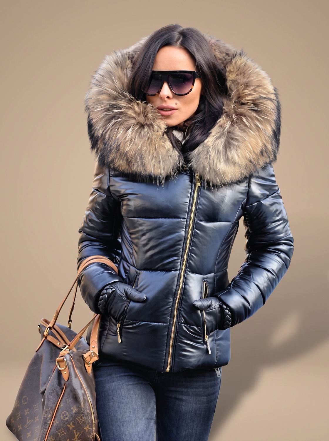 Viveka | Fitted Faux Fur Hood Puffer Coat