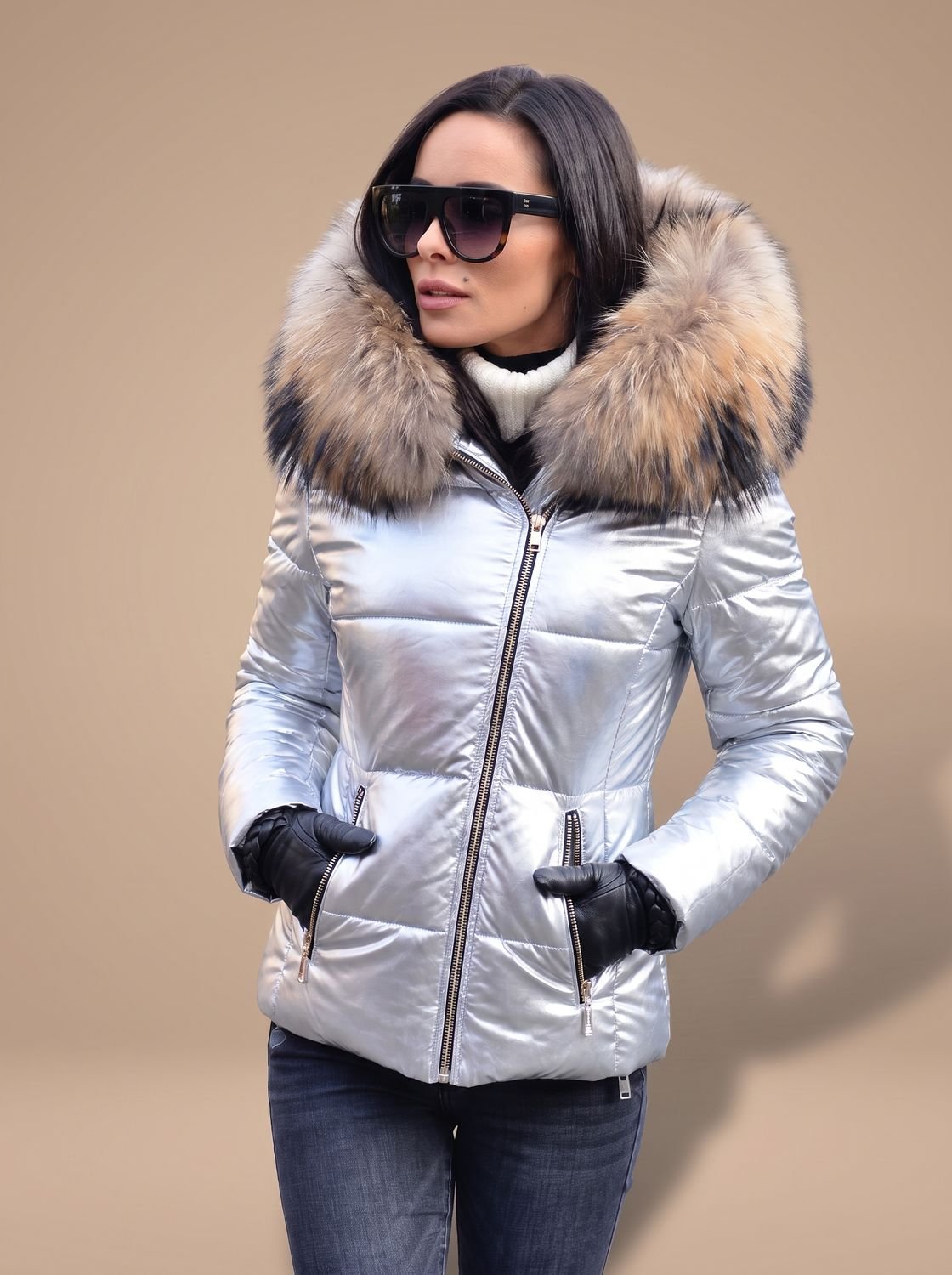 Viveka | Fitted Faux Fur Hood Puffer Coat