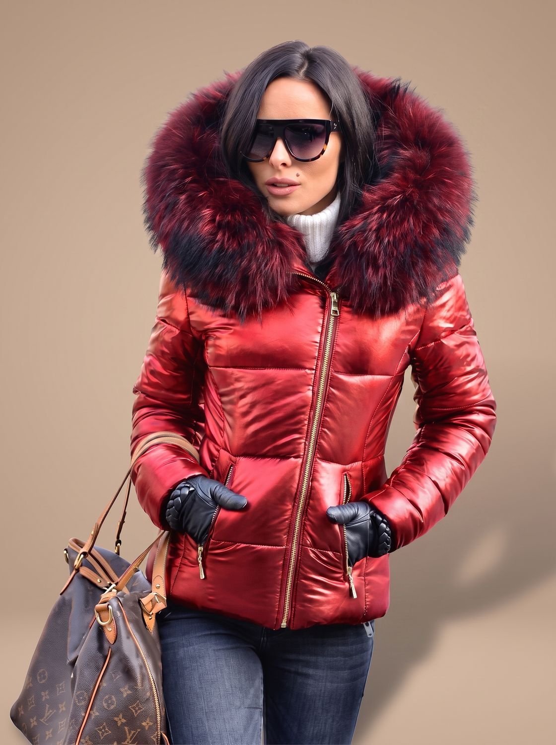 Viveka | Fitted Faux Fur Hood Puffer Coat