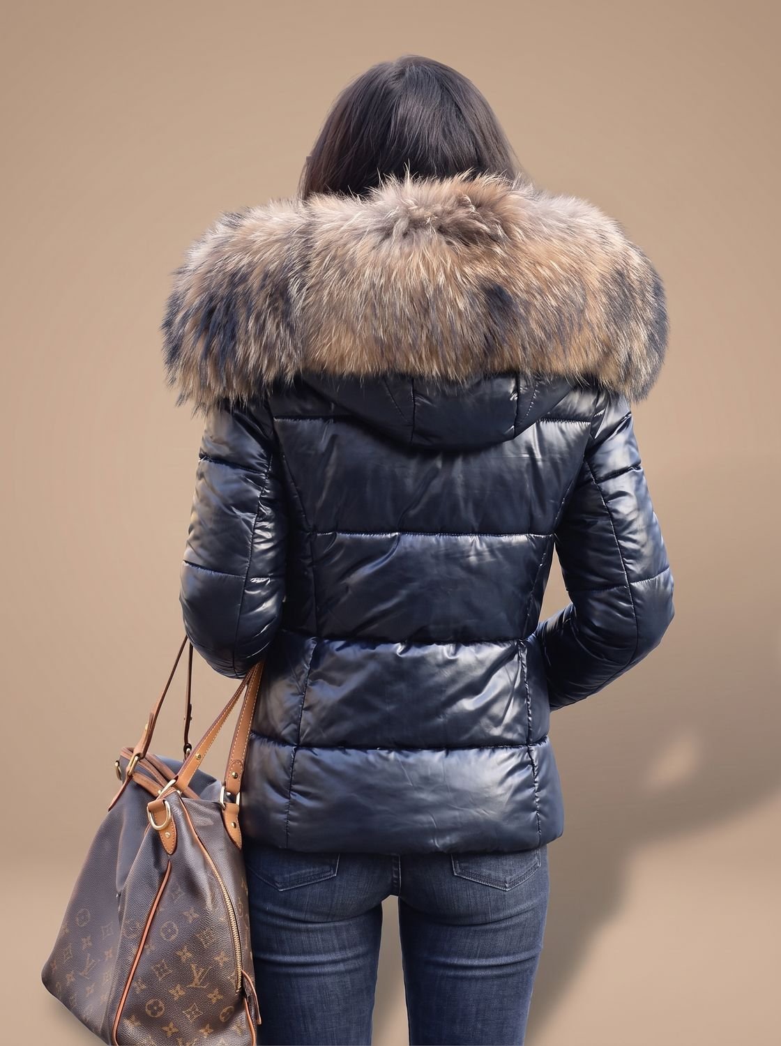 Viveka | Fitted Faux Fur Hood Puffer Coat