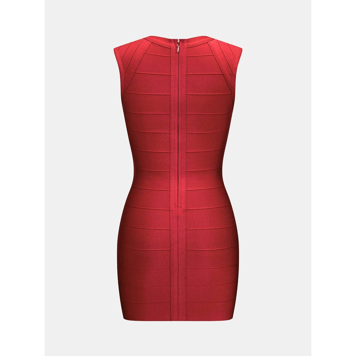 Women's Homecoming Bandage Bodycon Mini Dress with Deep V-Neck and Structured Paneling