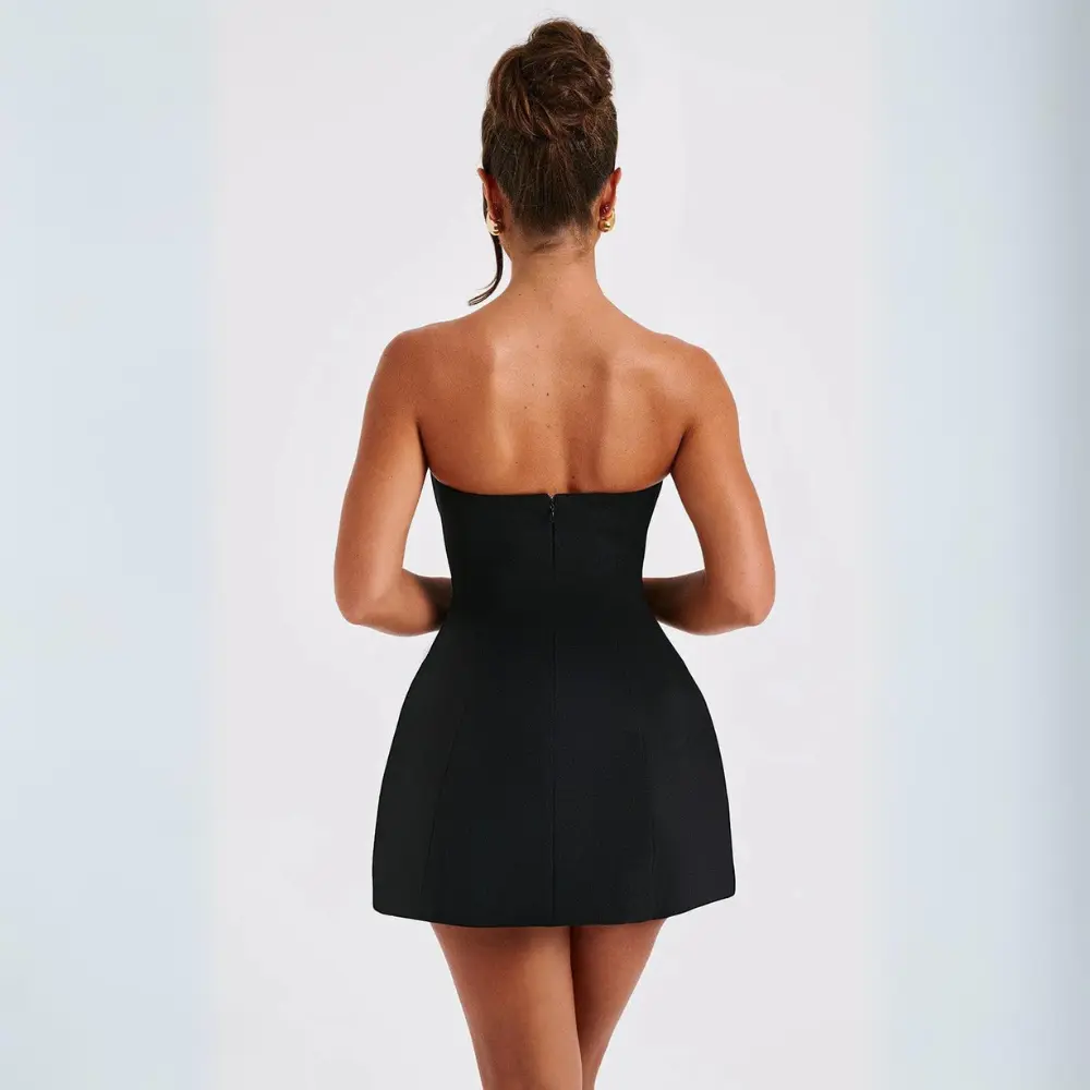 Women's Homecoming Dress Strapless A-Line Mini with Structured Bodice Sleeveless