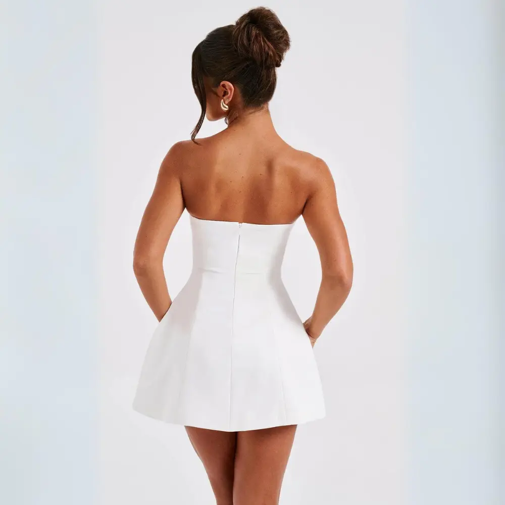 Women's Homecoming Dress Strapless A-Line Mini with Structured Bodice Sleeveless