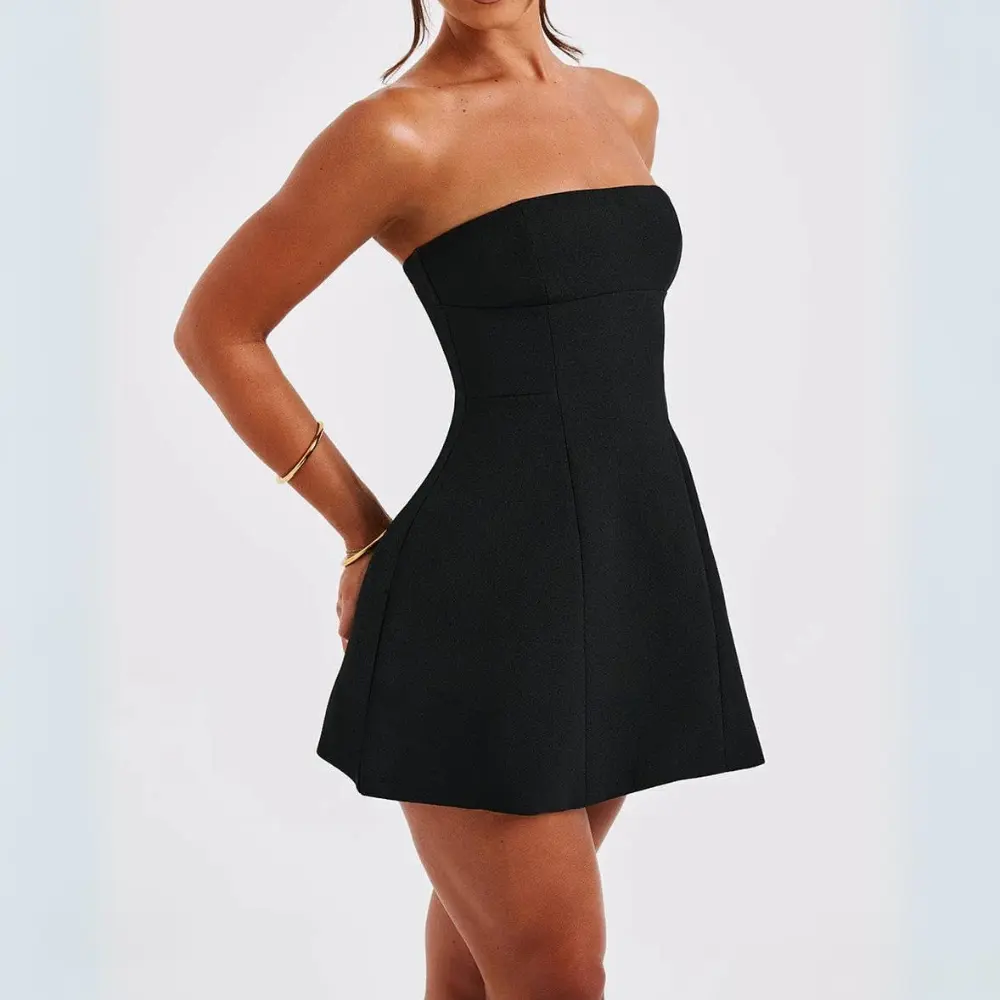 Women's Homecoming Dress Strapless A-Line Mini with Structured Bodice Sleeveless