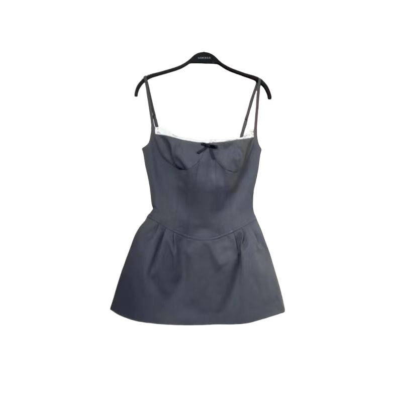Women's Homecoming Dress Two Piece Set with Corset Camisole and Ruffled Shorts