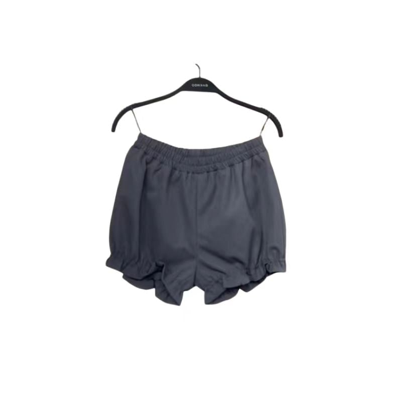 Women's Homecoming Dress Two Piece Set with Corset Camisole and Ruffled Shorts