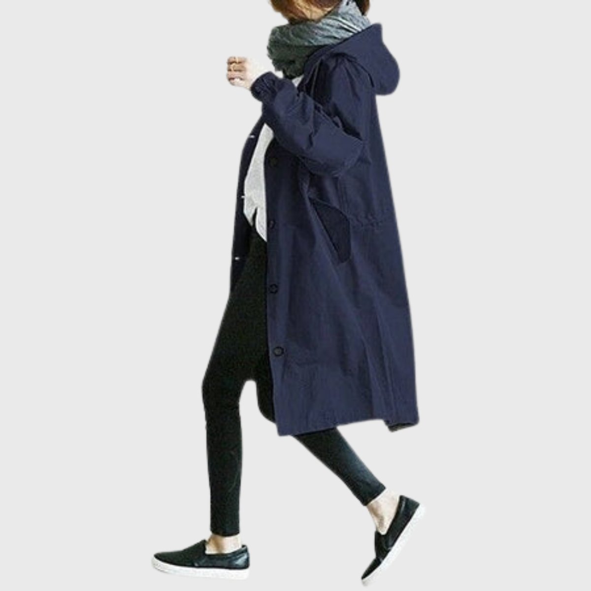 Georgia | Hooded Water-Repellent Oversized Long Plus Size Trench Coat