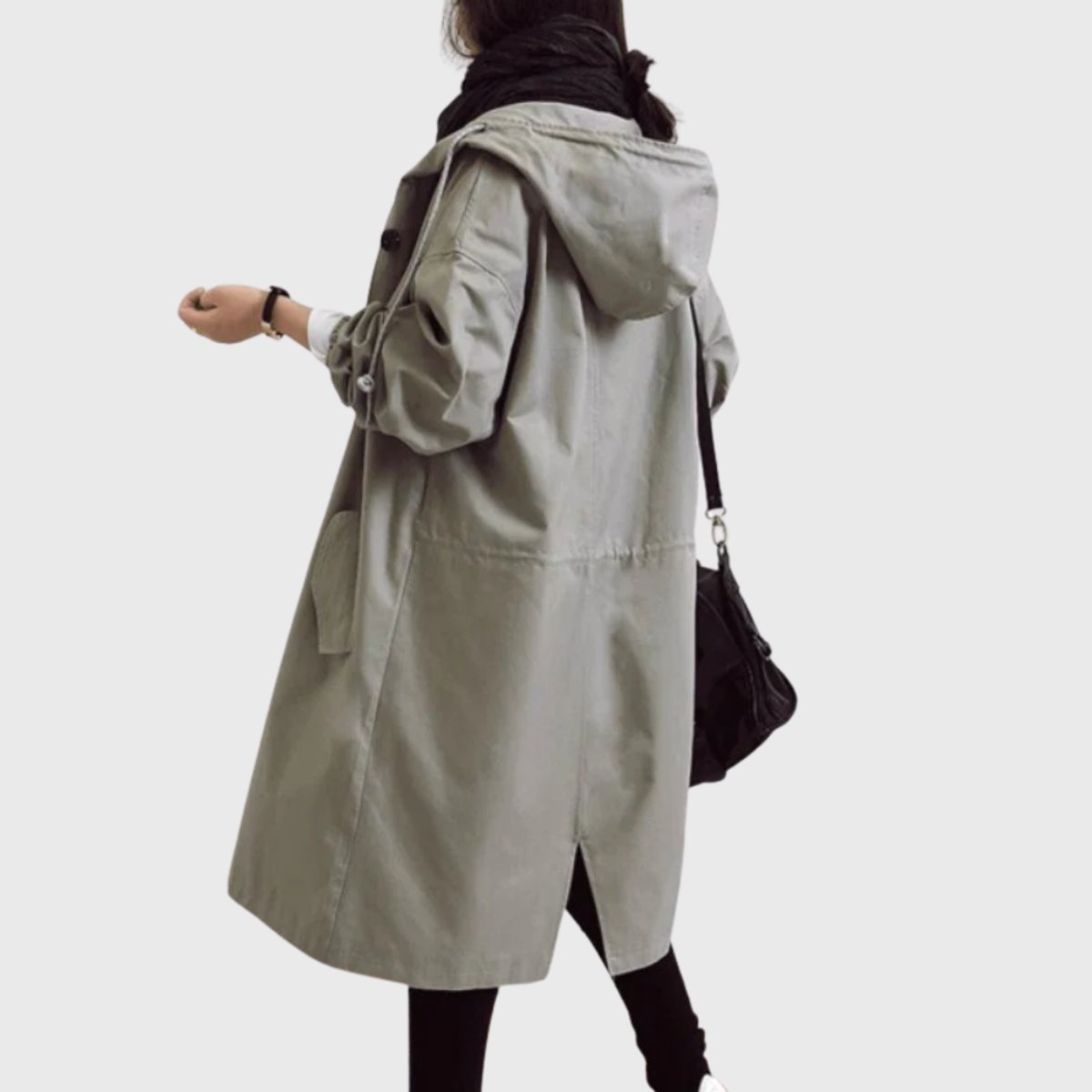 Georgia | Hooded Water-Repellent Oversized Long Plus Size Trench Coat