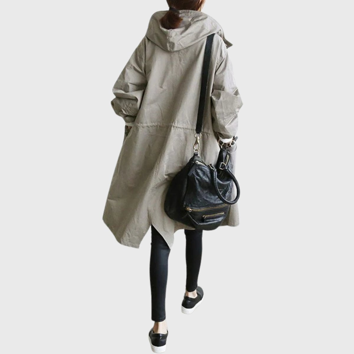 Georgia | Hooded Water-Repellent Oversized Long Plus Size Trench Coat
