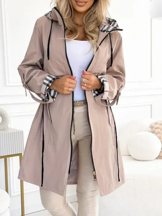 Ivy | Hooded Waterproof Windproof Zip Trench Coat