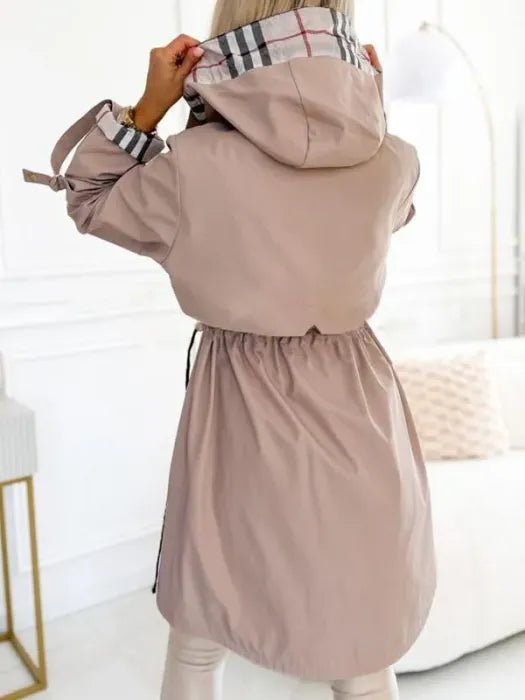Ivy | Hooded Waterproof Windproof Zip Trench Coat