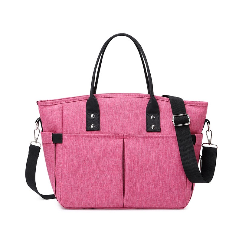 Women's Insulated Lunch Box Bento Bag with Adjustable Shoulder Strap and Dual Handles Pouch