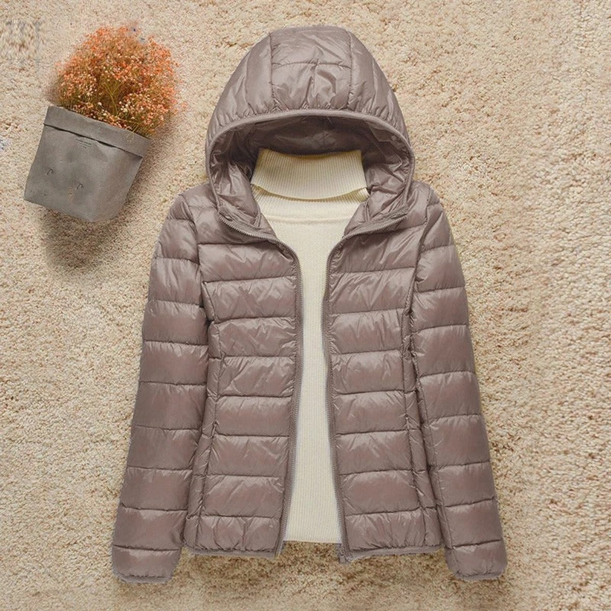 Nell | Lightweight Hooded Packable Down Plus Size Puffer Jacket