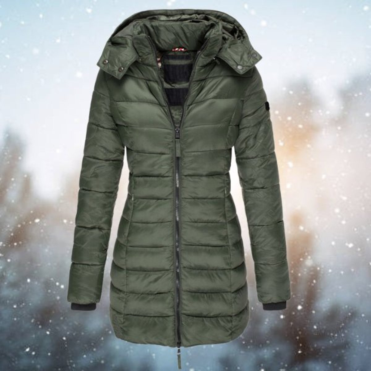Ottilie | Long Hooded Quilted Padded Puffer Jacket