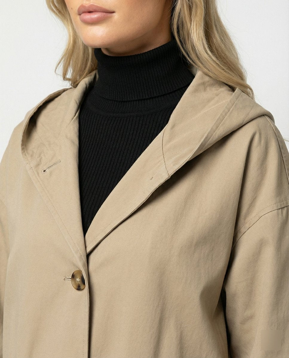 Josephine | Long Waterproof Windproof Hooded Trench Coat